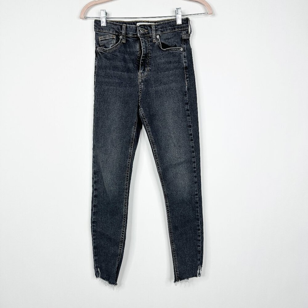 2/$30 Topshop High Rise Jeans Frayed Raw Hem Jamie W26 #9319